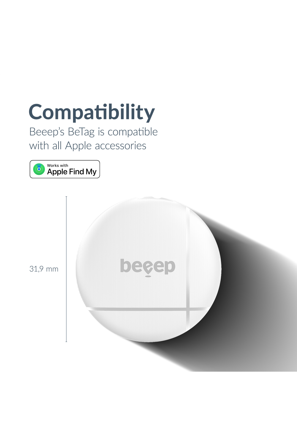Beeep Betag Find My Tracker White & Keychain White - 1 Pack - Afbeelding 9