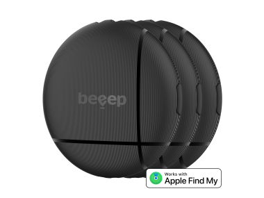 Beeep Betag Find My Tracker Black & Keychain Black - 3 Pack