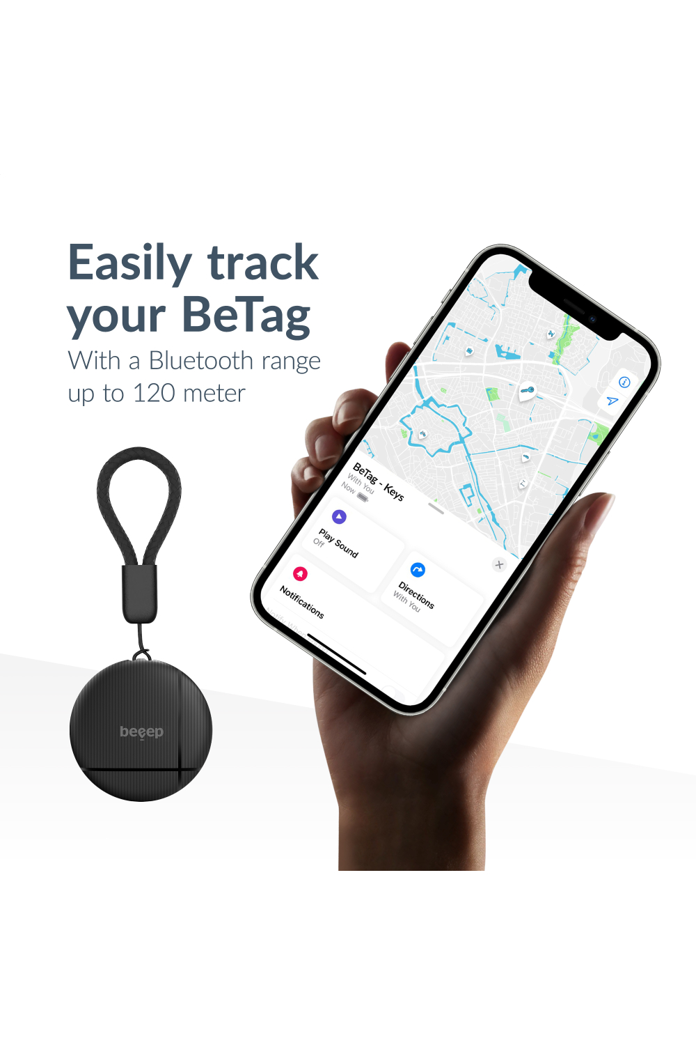 Beeep Betag Find My Tracker Black & Keychain Black - 3 Pack - Afbeelding 5