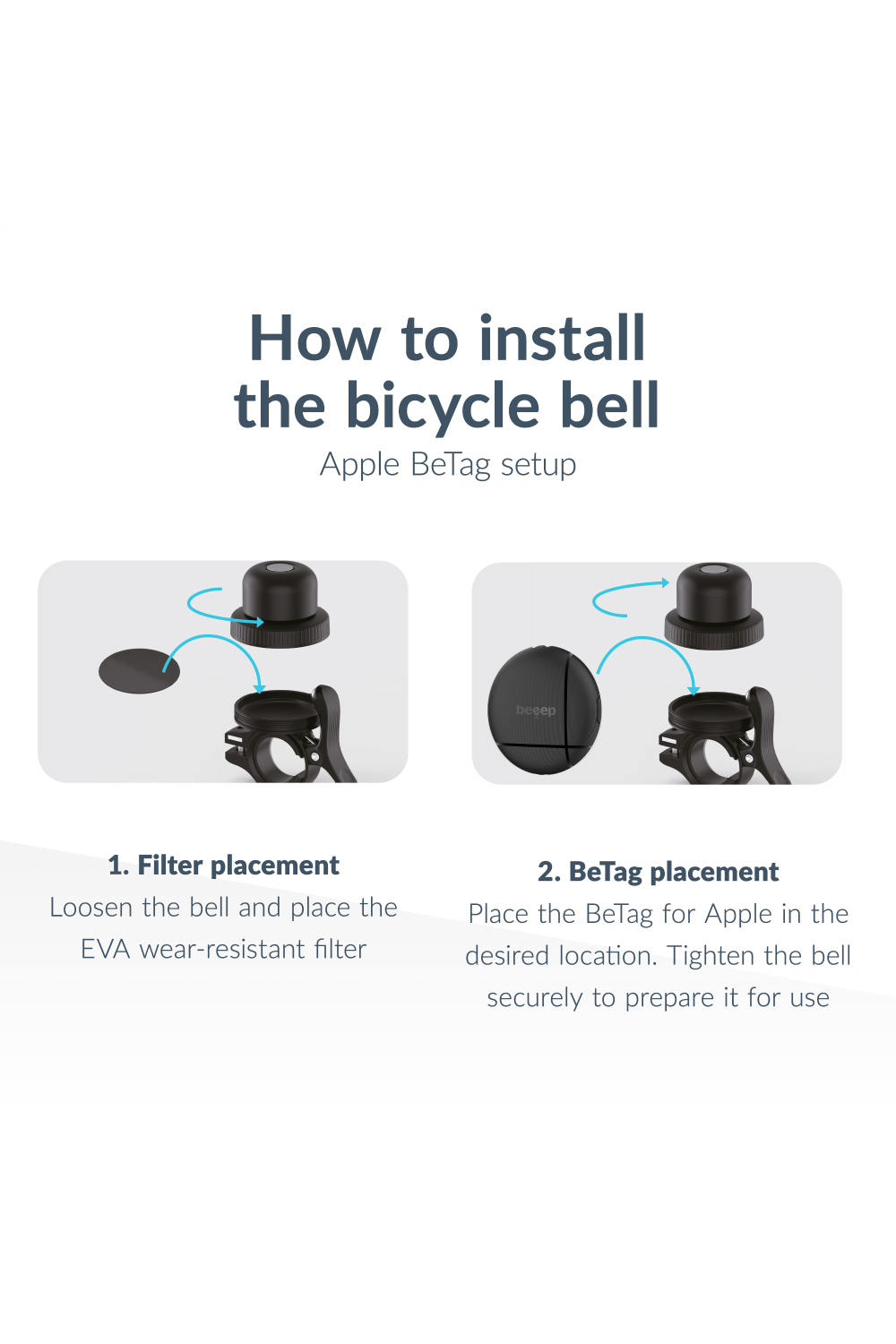 Beeep Betag Find My Tracker Black & Bicycle Bell - Afbeelding 10