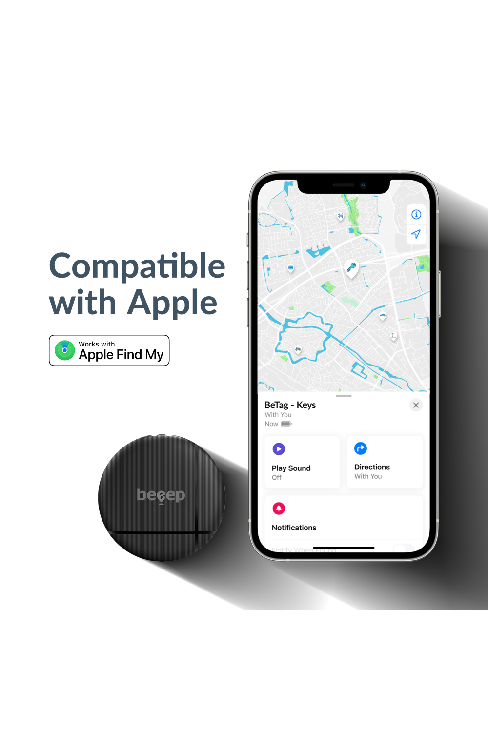 Beeep Betag Find My Tracker Black & Bicycle Bell - Afbeelding 3