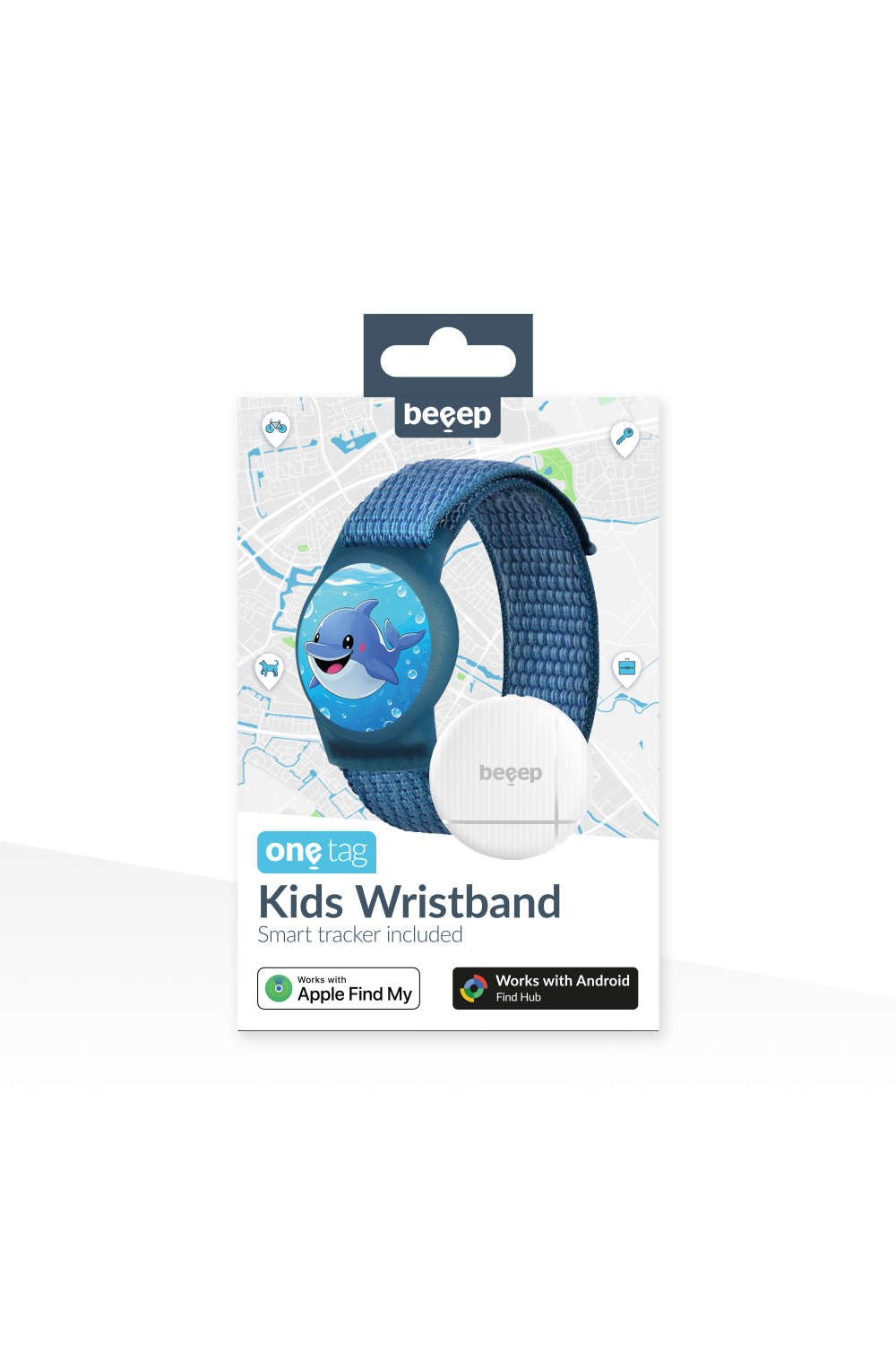 Beeep Onetag Apple Find My & Android Tracker - Kids Wristband Velcro Dolphin - Afbeelding 10