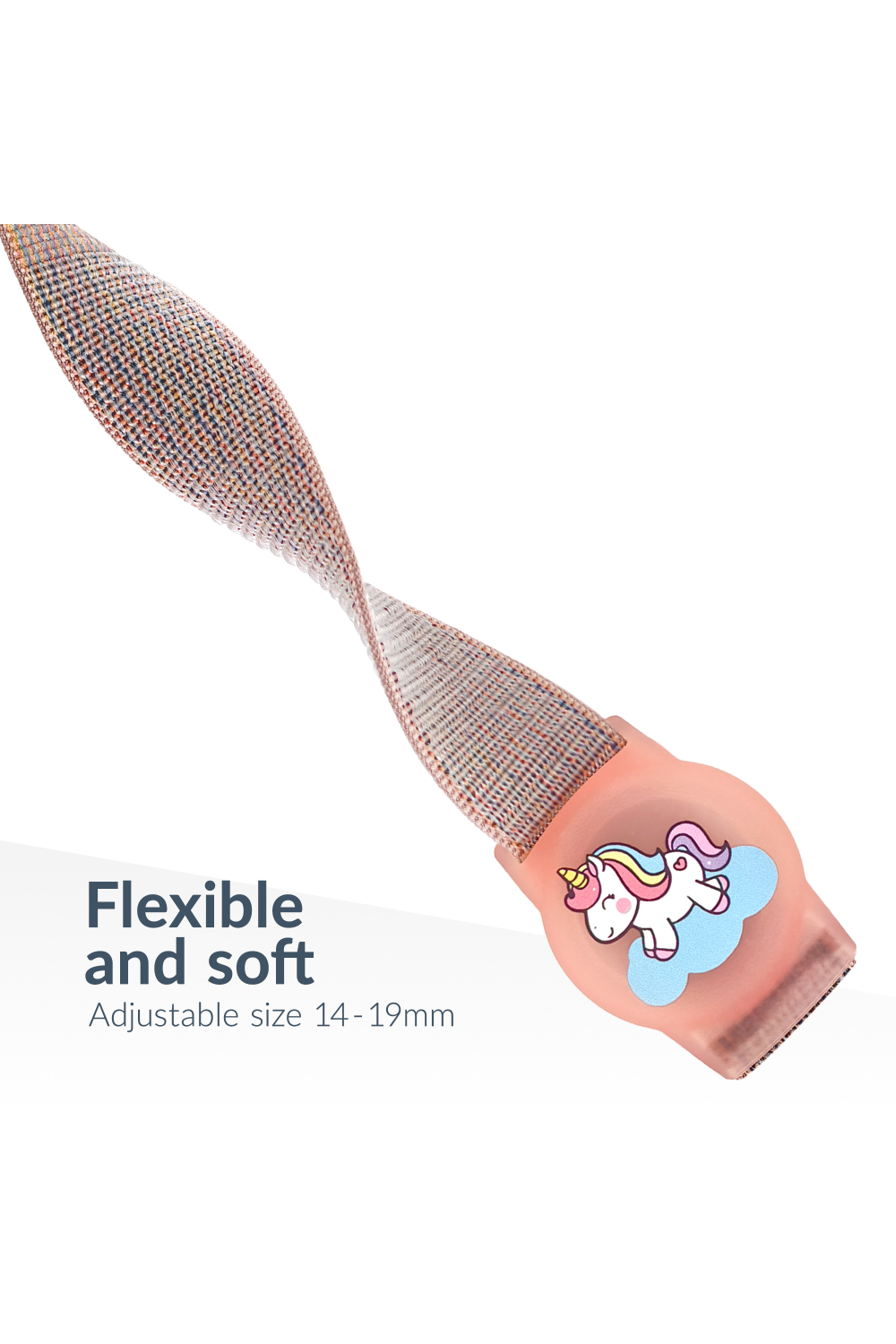 Beeep Onetag Apple Find My & Android Tracker - Kids Wristband Velcro Unicorn - Afbeelding 8