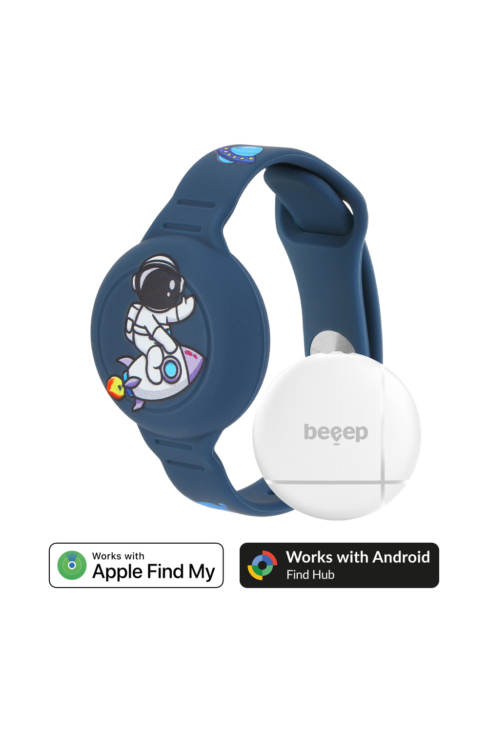 Beeep Onetag Apple Find My & Android Tracker - Kids Wristband Silicon Astronaut