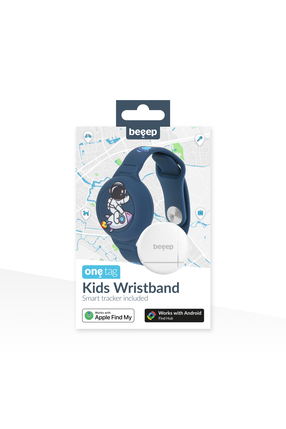 Beeep Onetag Apple Find My & Android Tracker - Kids Wristband Silicon Astronaut - Afbeelding 10