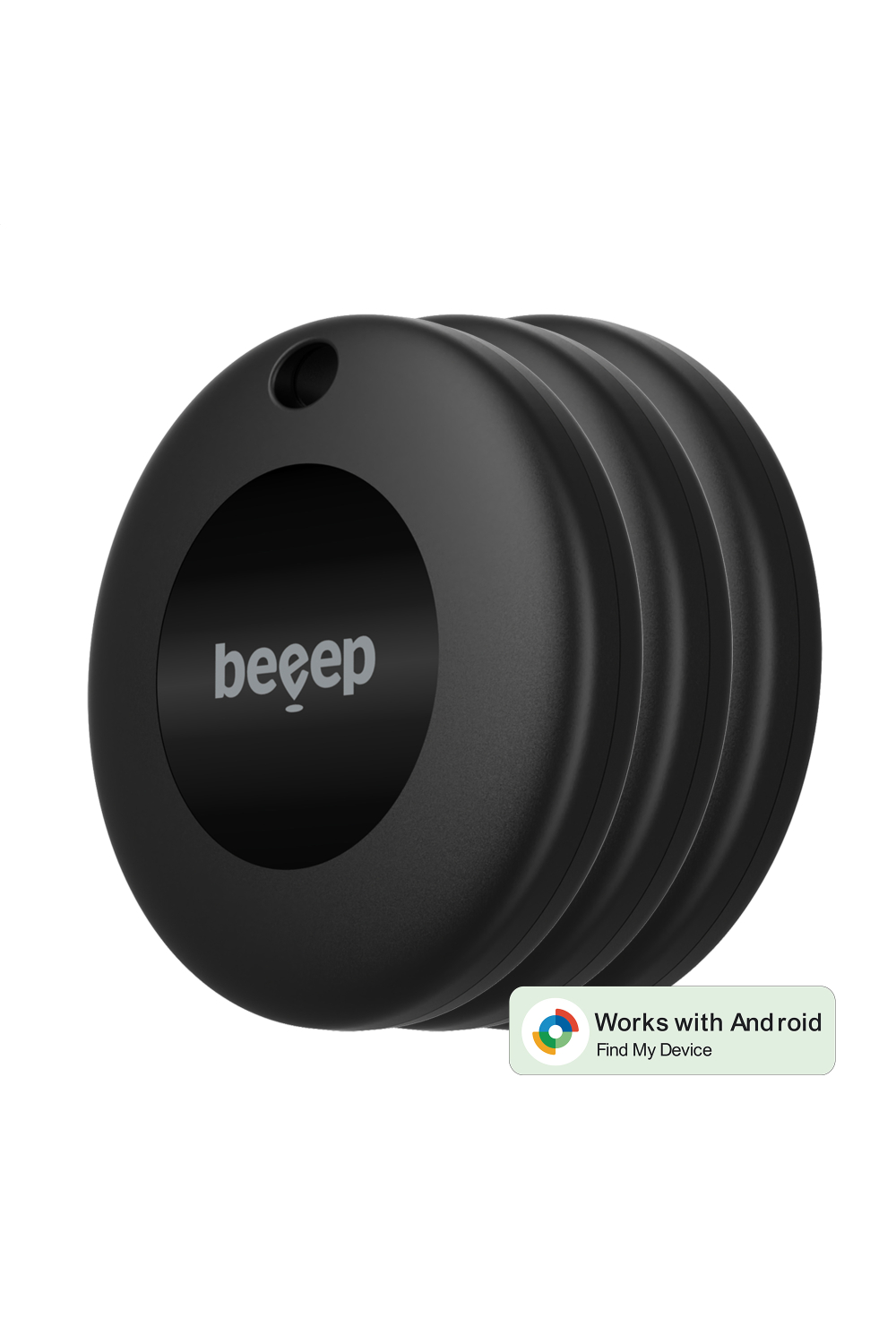 Beeep Betag Android Tracker Black & Keychain Black - 3 Pack