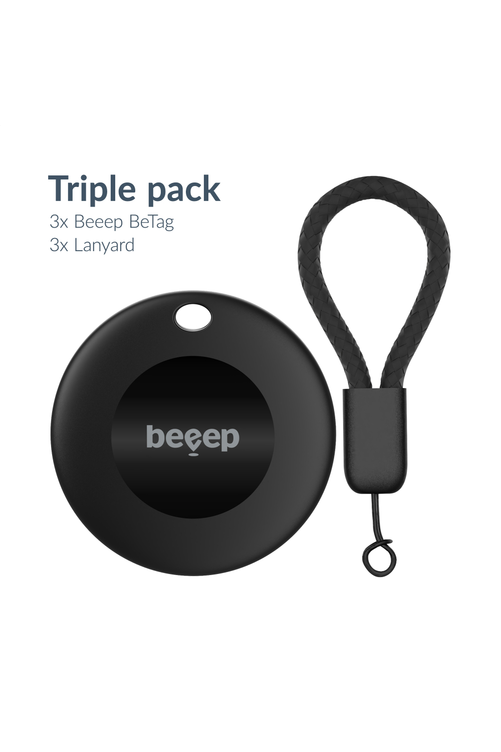 Beeep Betag Android Tracker Black & Keychain Black - 3 Pack - Afbeelding 2