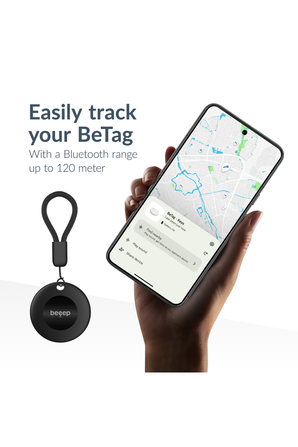 Beeep Betag Android Tracker Black & Keychain Black - 3 Pack - Afbeelding 5