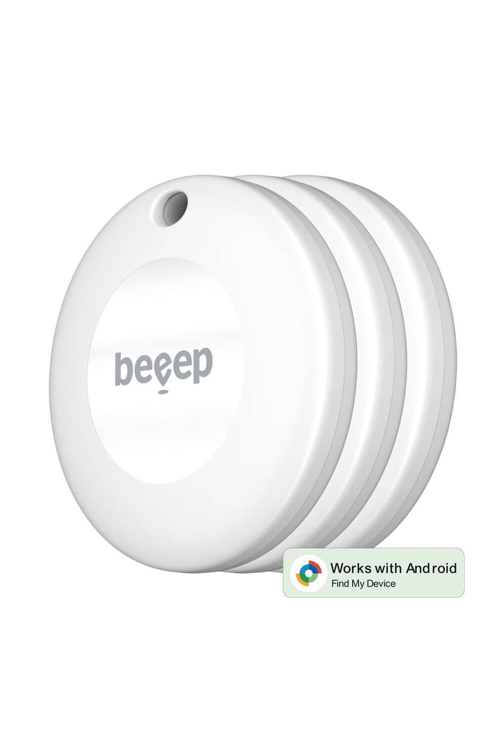 Beeep Betag Android Tracker White & Keychain White - 3 Pack