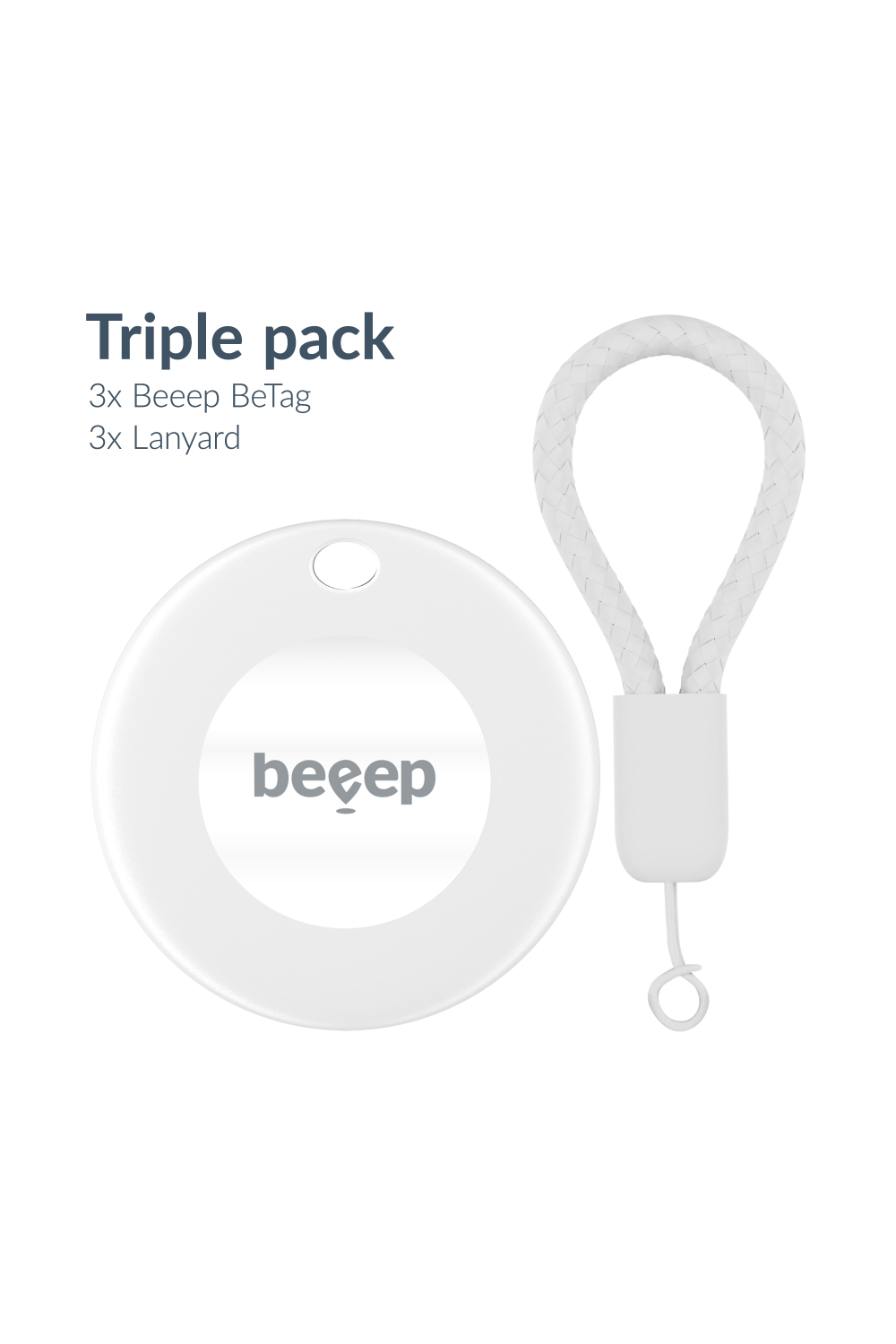 Beeep Betag Android Tracker White & Keychain White - 3 Pack - Afbeelding 2