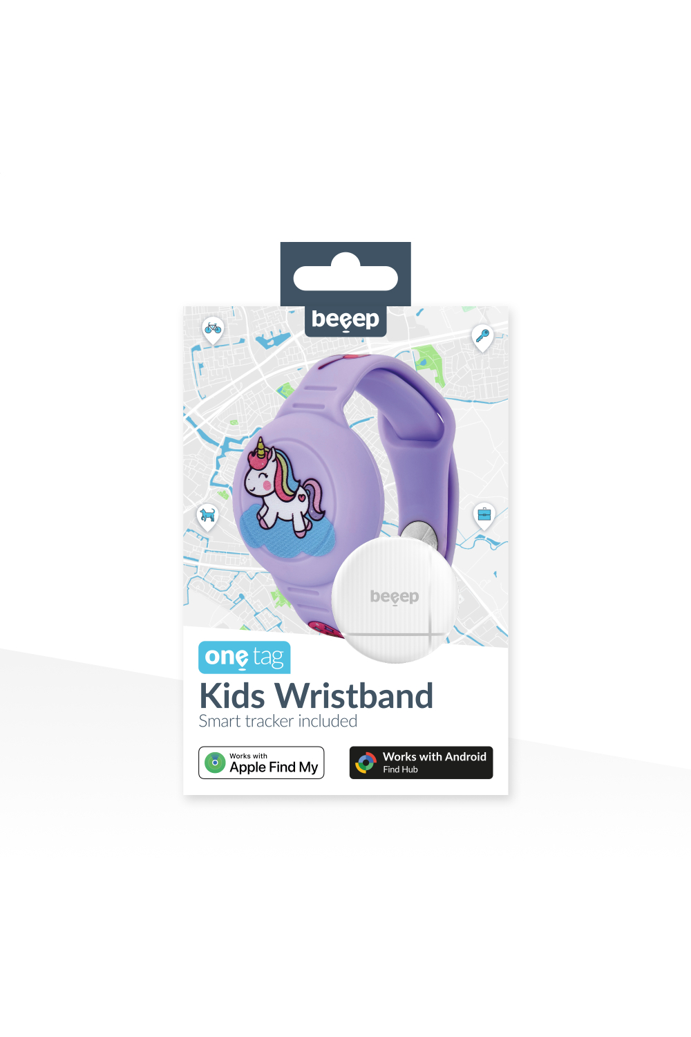 Beeep Onetag Apple Find My & Android Tracker - Kids Wristband Silicon Unicorn - Afbeelding 10