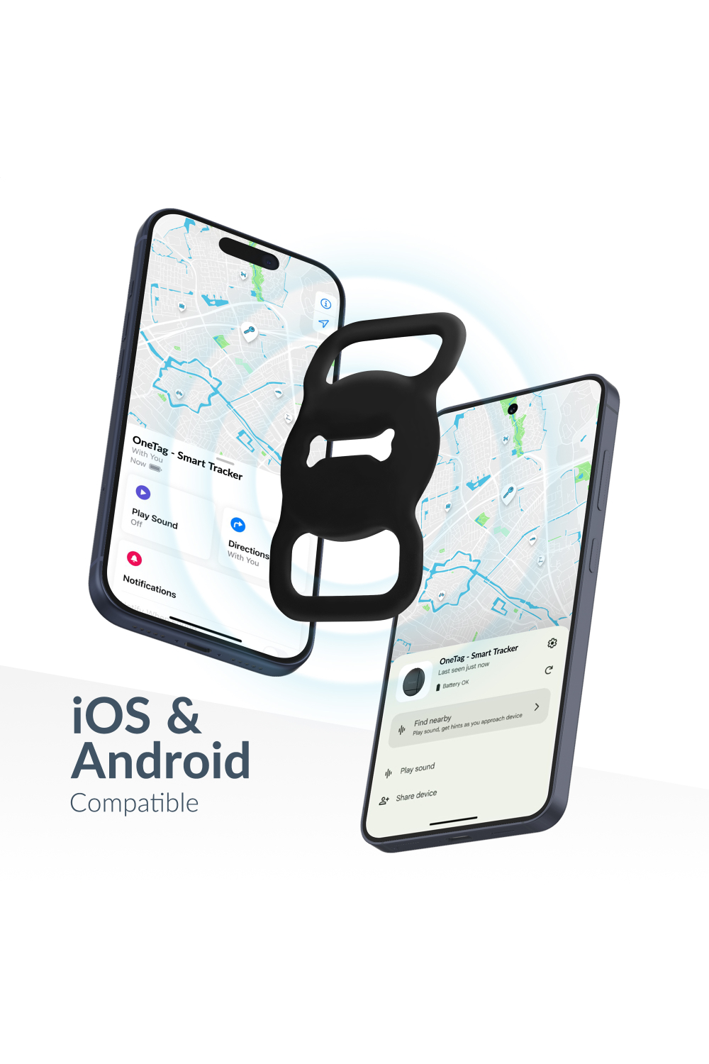Beeep Onetag Apple Find My & Android Tracker - Dog Collar Tag - Black - Afbeelding 2