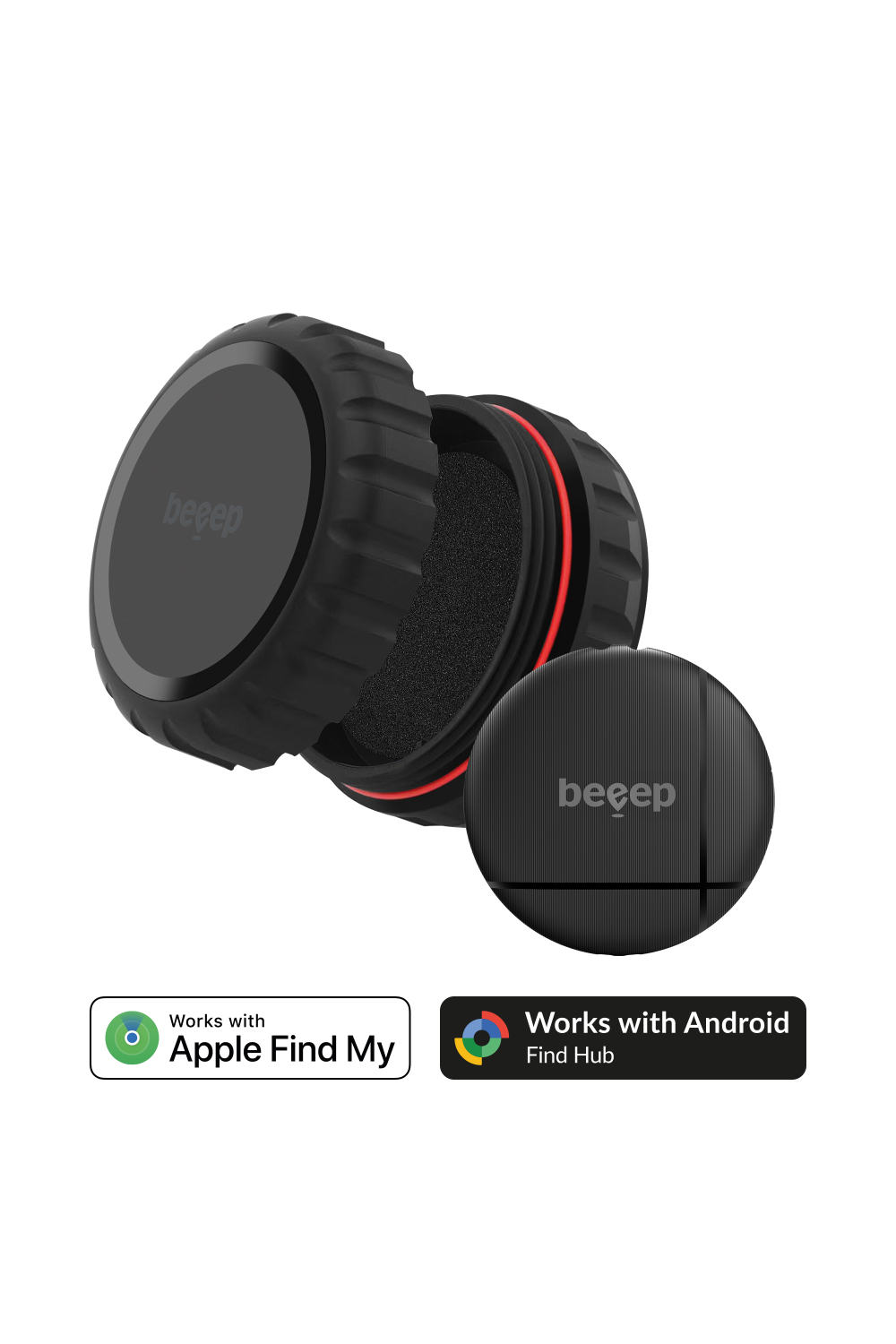 Beeep Onetag Apple Find My & Android Tracker - Waterproof Case - Black