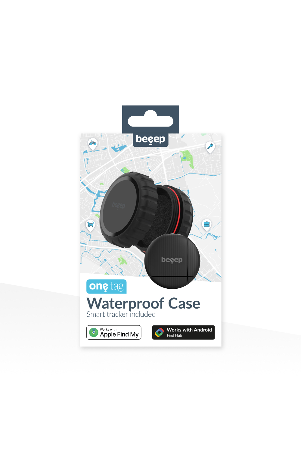 Beeep Onetag Apple Find My & Android Tracker - Waterproof Case - Black - Afbeelding 9