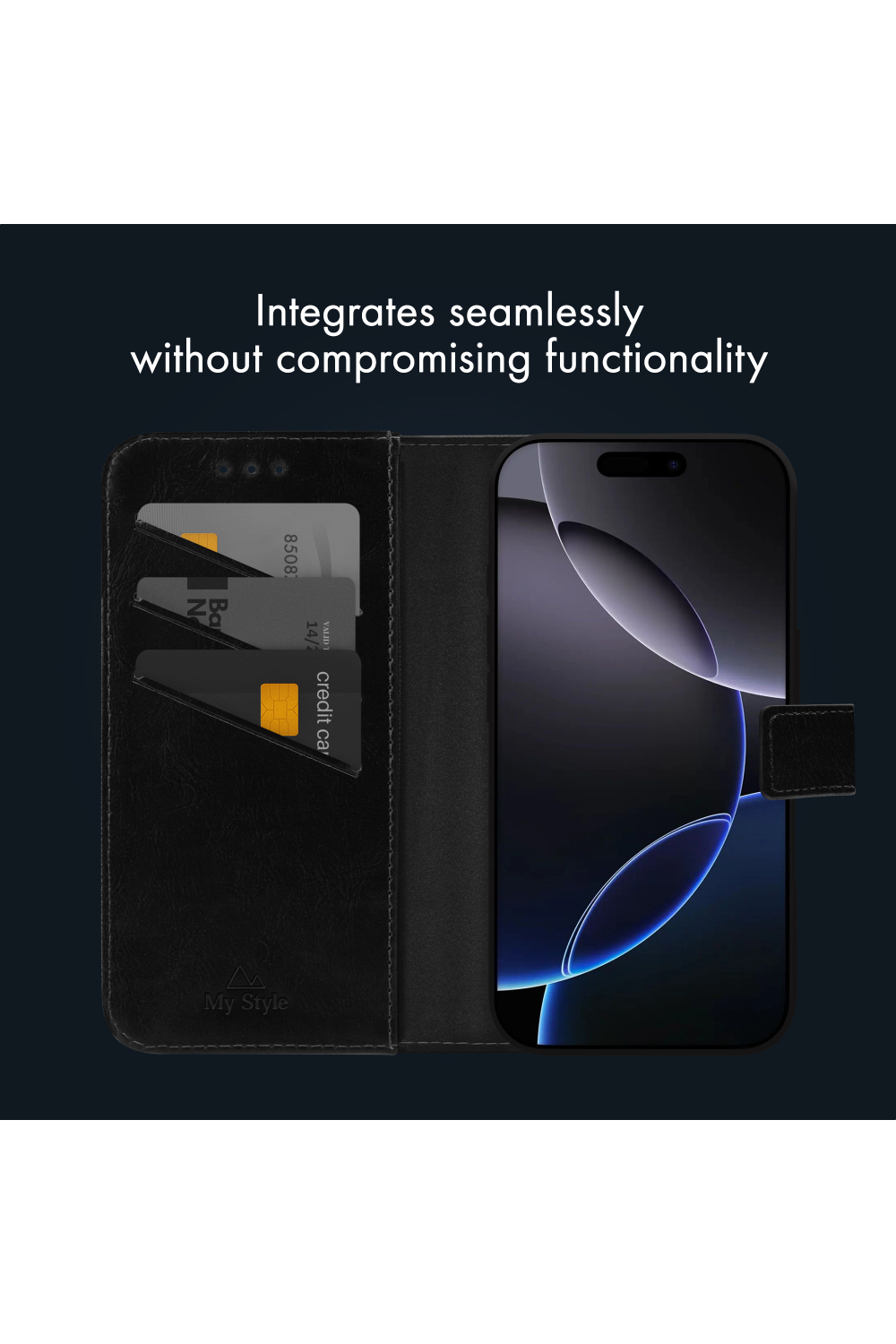 My Style Universal Magsafe Compatible Wallet - Black 4.7" (Without Case) - Afbeelding 5