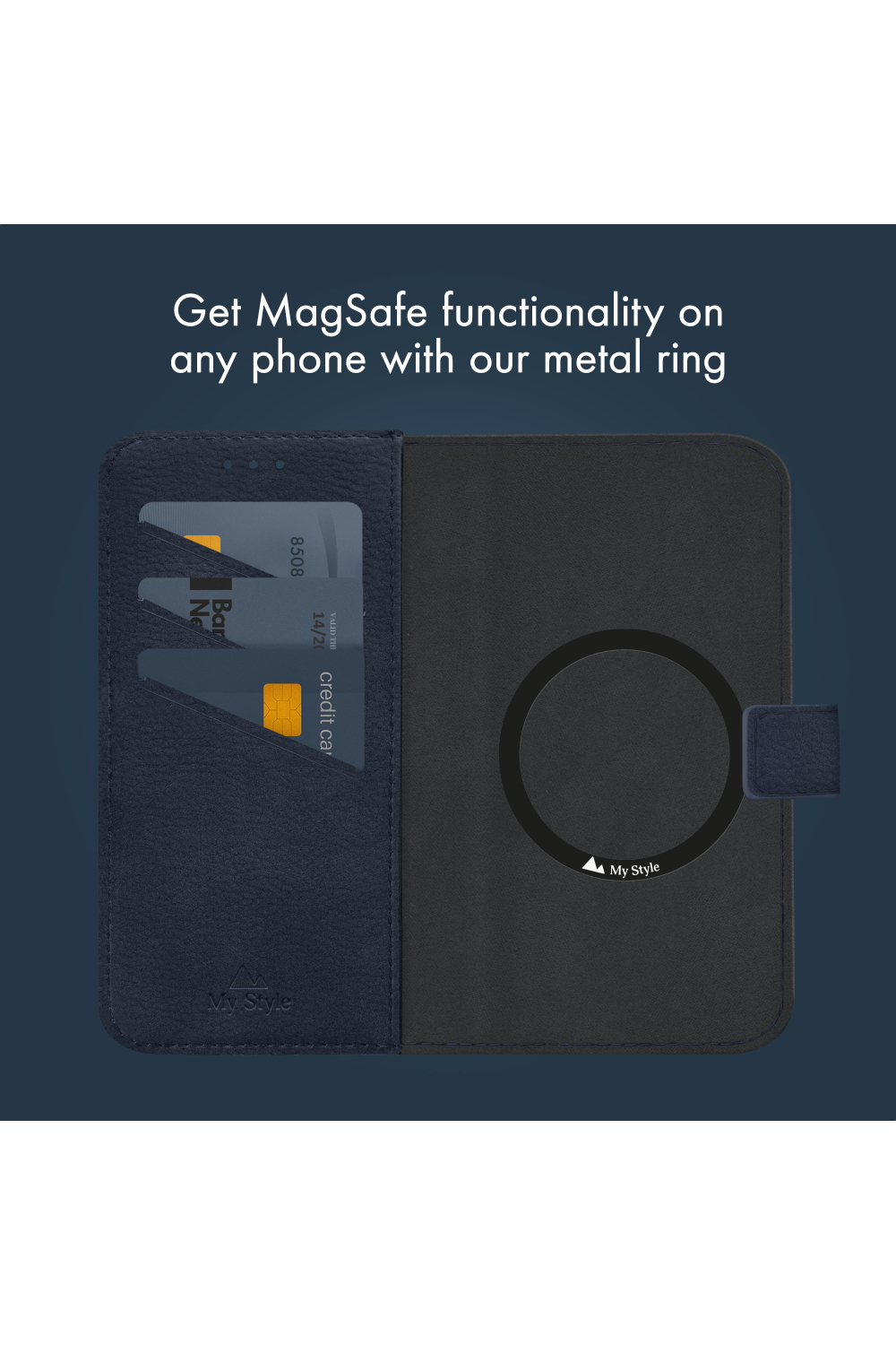My Style Universal Magsafe Compatible Wallet - Midnight Blue 4.7" (Without Case) - Afbeelding 3