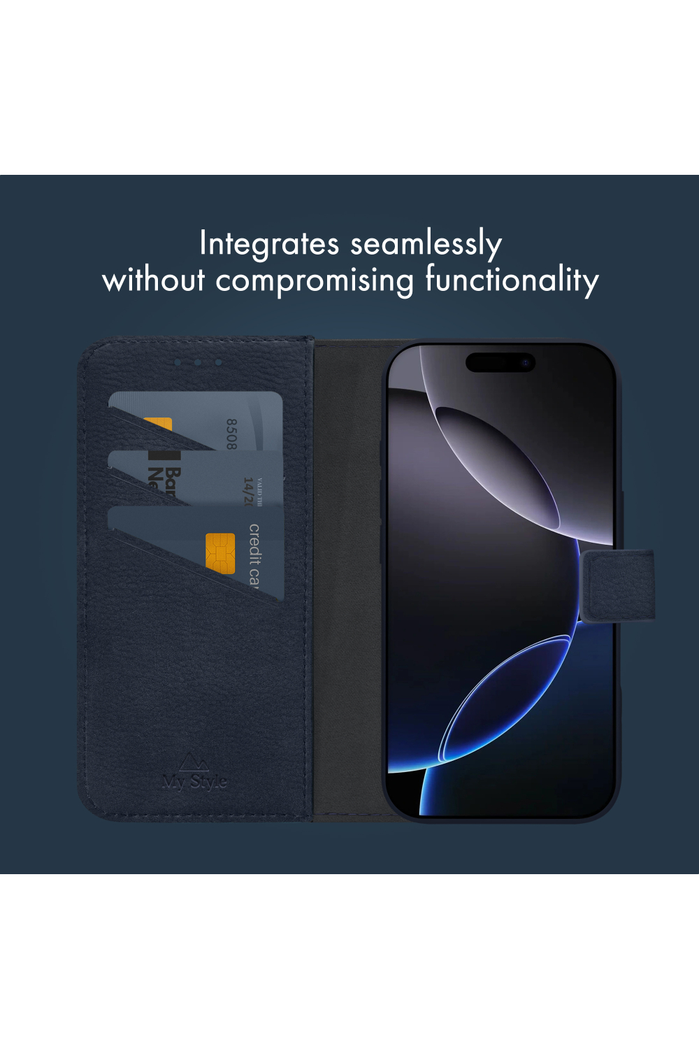 My Style Universal Magsafe Compatible Wallet - Midnight Blue 4.7" (Without Case) - Afbeelding 5