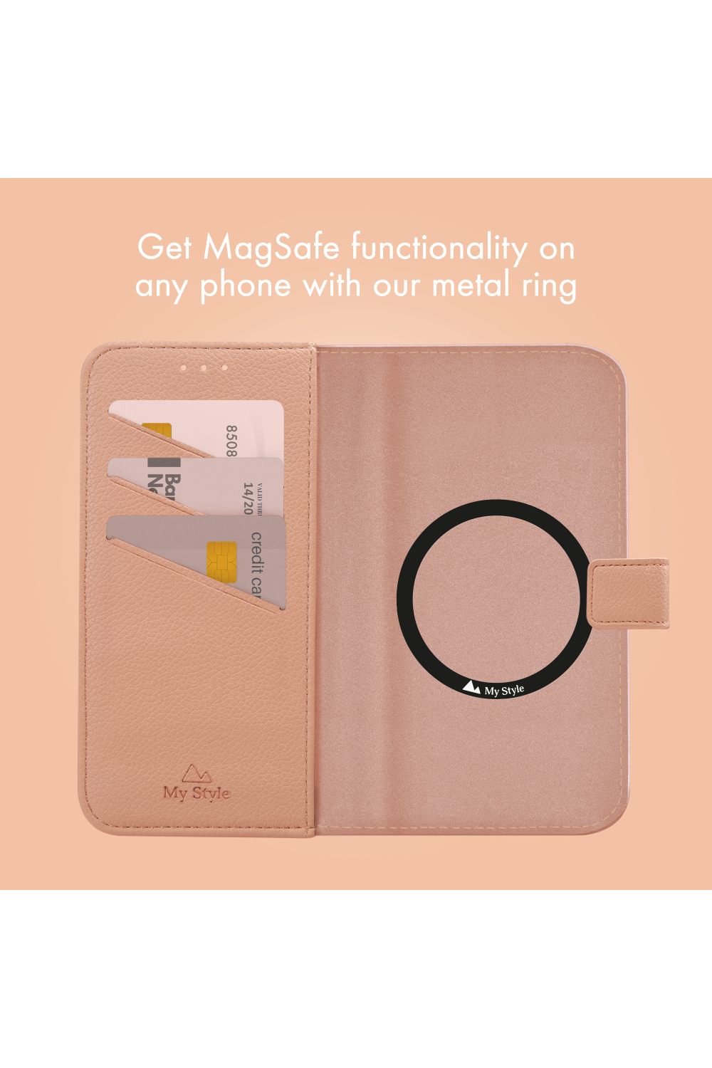 My Style Universal Magsafe Compatible Wallet - Soft Pink 6.8" (Without Case) - Afbeelding 3