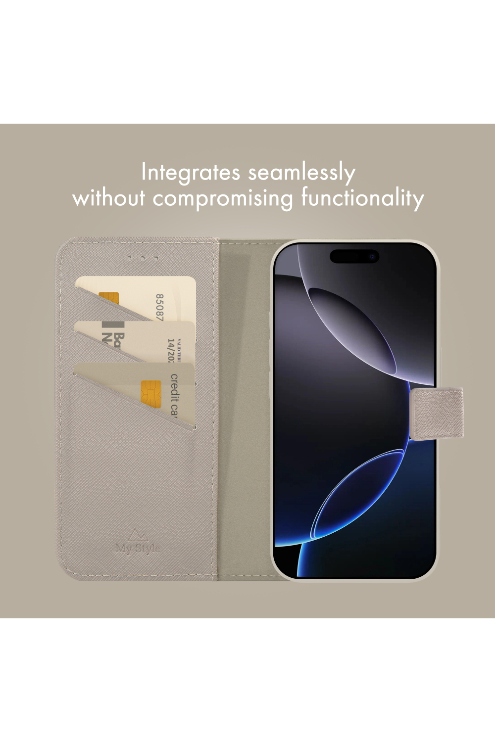 My Style Universal Magsafe Compatible Wallet - Warm Grey 6.8" (Without Case) - Afbeelding 5
