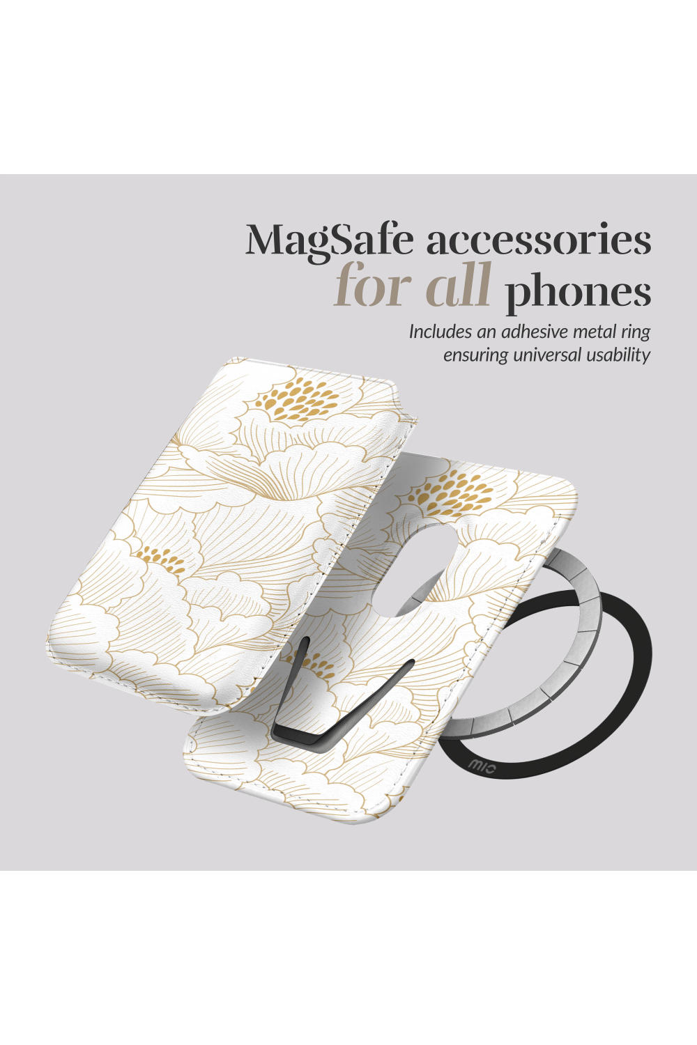 Mio By Mobilize Mio White Roses Magsafe Compatible Card Holder - Afbeelding 5
