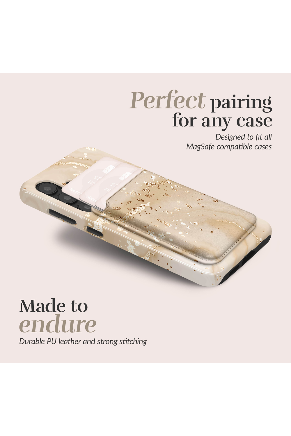 Mio By Mobilize Mio Gold Marble Magsafe Compatible Card Holder - Afbeelding 3