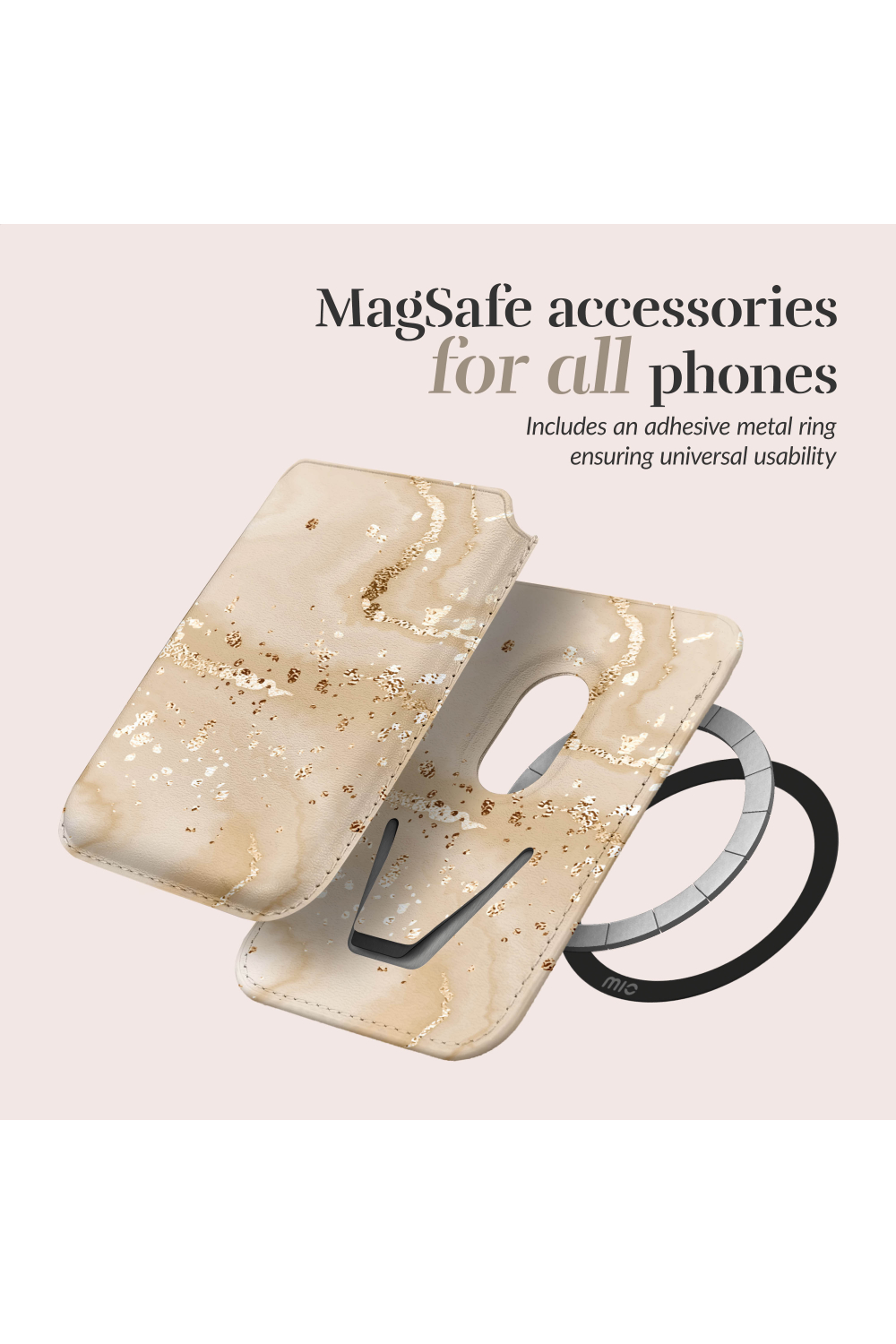 Mio By Mobilize Mio Gold Marble Magsafe Compatible Card Holder - Afbeelding 5