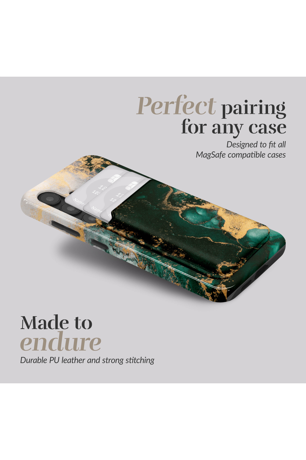 Mio By Mobilize Mio Green Marble Magsafe Compatible Card Holder - Afbeelding 3