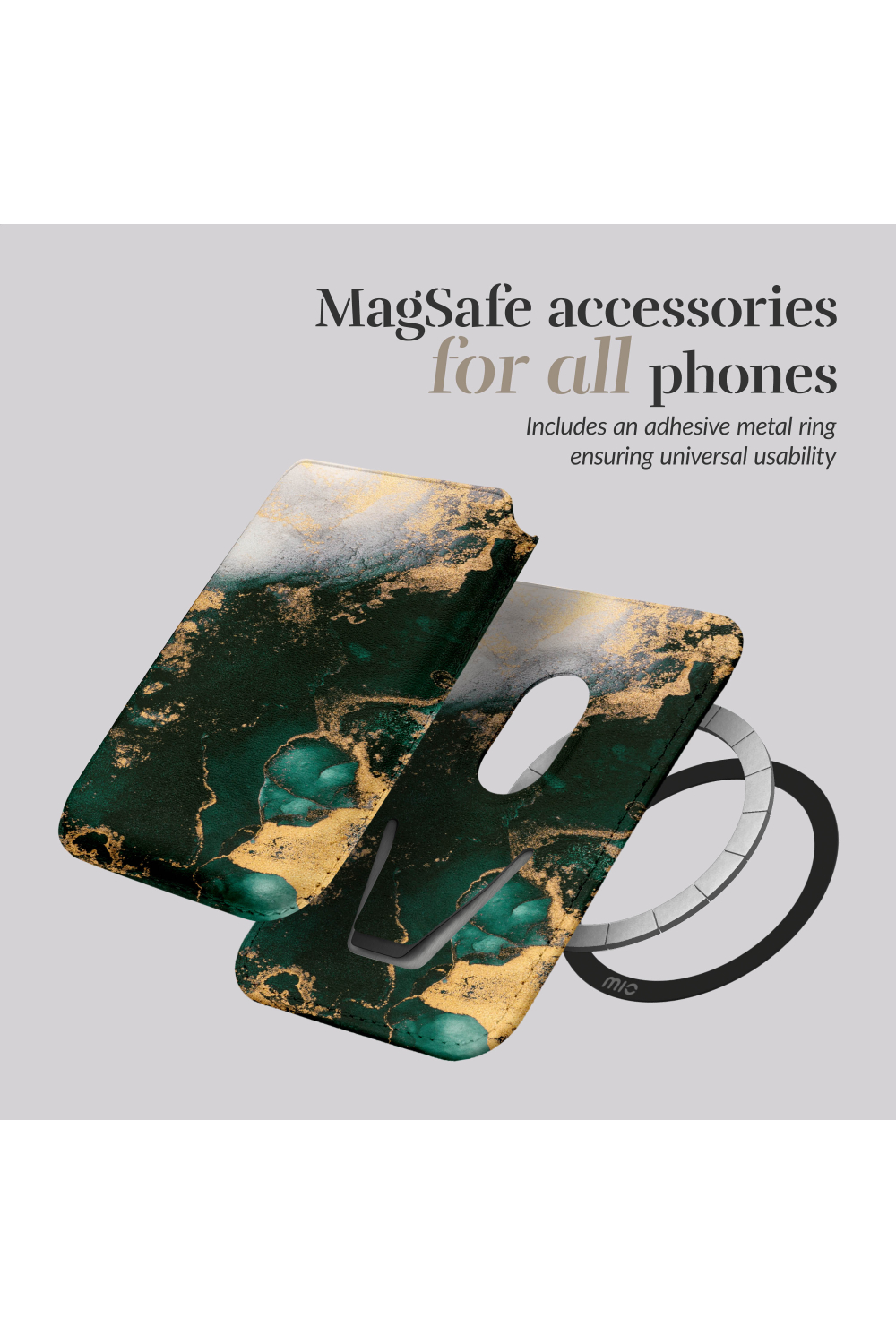 Mio By Mobilize Mio Green Marble Magsafe Compatible Card Holder - Afbeelding 5