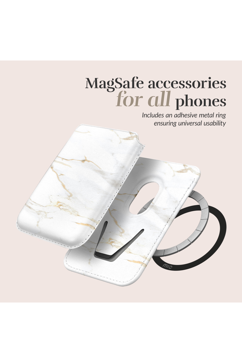 Mio By Mobilize Mio White Marble Magsafe Compatible Card Holder - Afbeelding 5