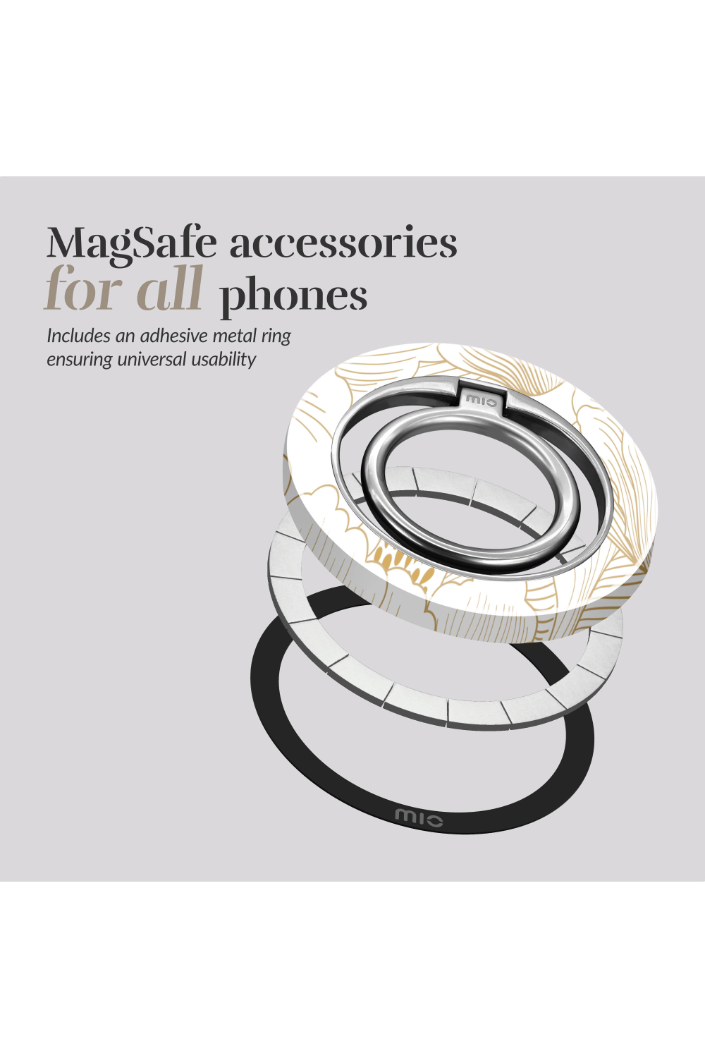 Mio By Mobilize Mio White Roses Magsafe Compatible Ring Holder - Afbeelding 5