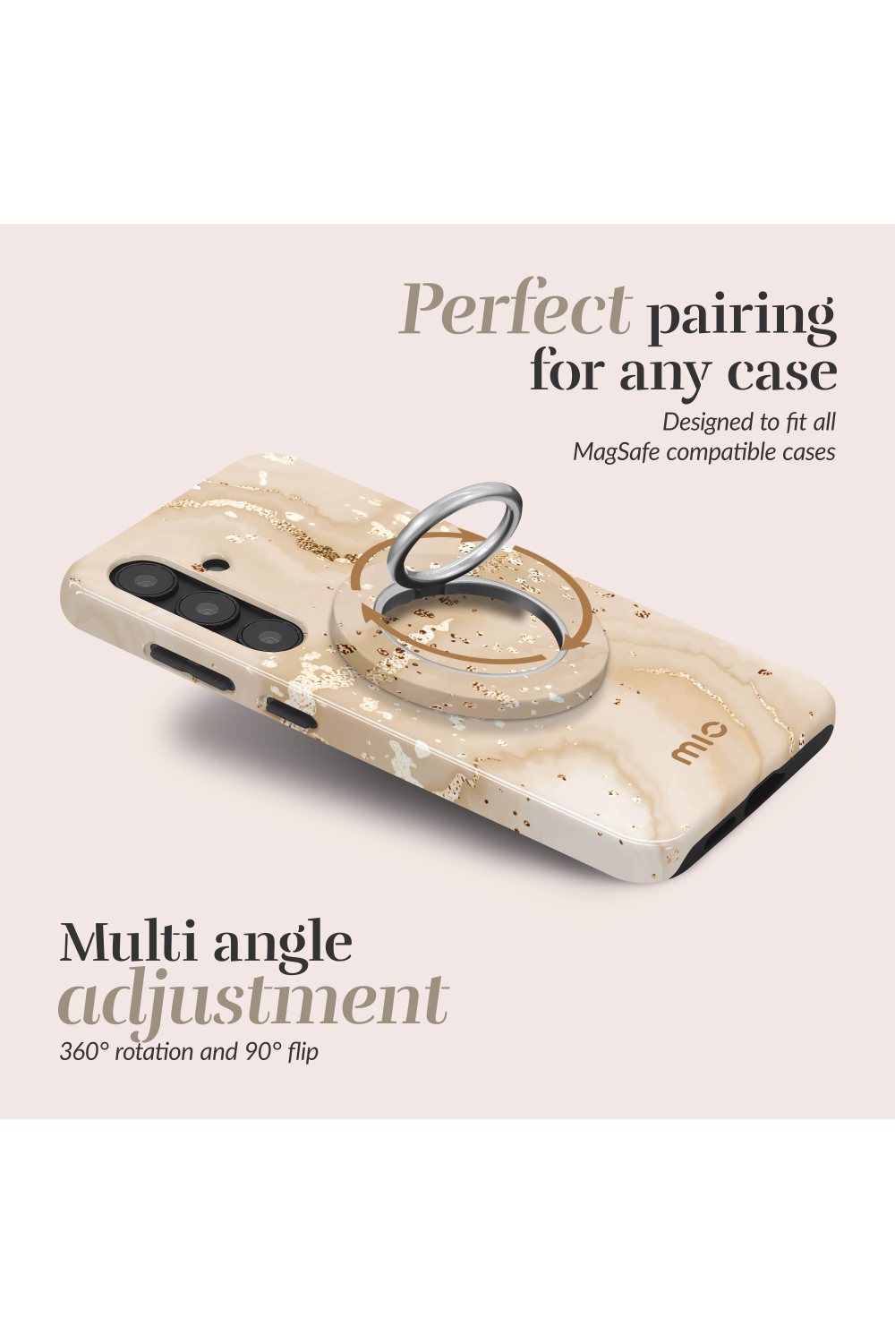 Mio By Mobilize Mio Gold Marble Magsafe Compatible Ring Holder - Afbeelding 3
