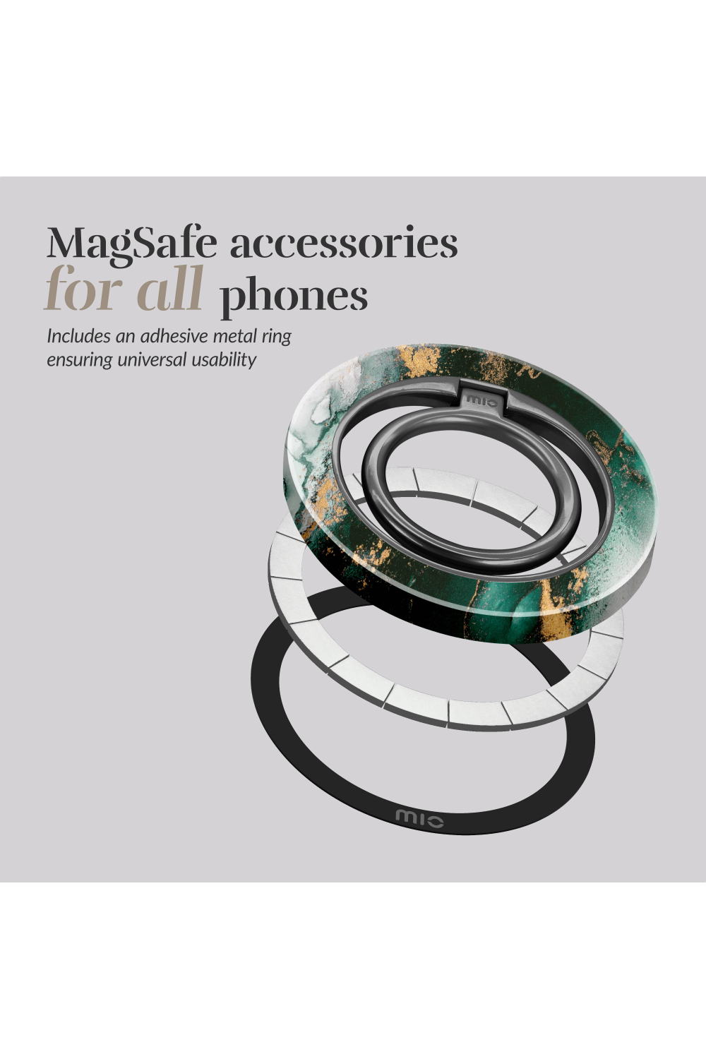 Mio By Mobilize Mio Green Marble Magsafe Compatible Ring Holder - Afbeelding 5