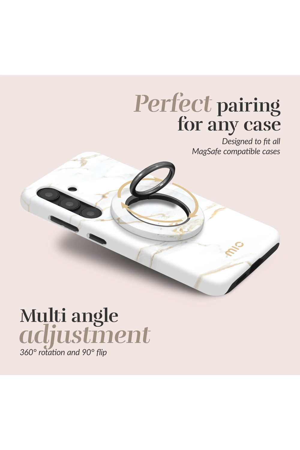 Mio By Mobilize Mio White Marble Magsafe Compatible Ring Holder - Afbeelding 3