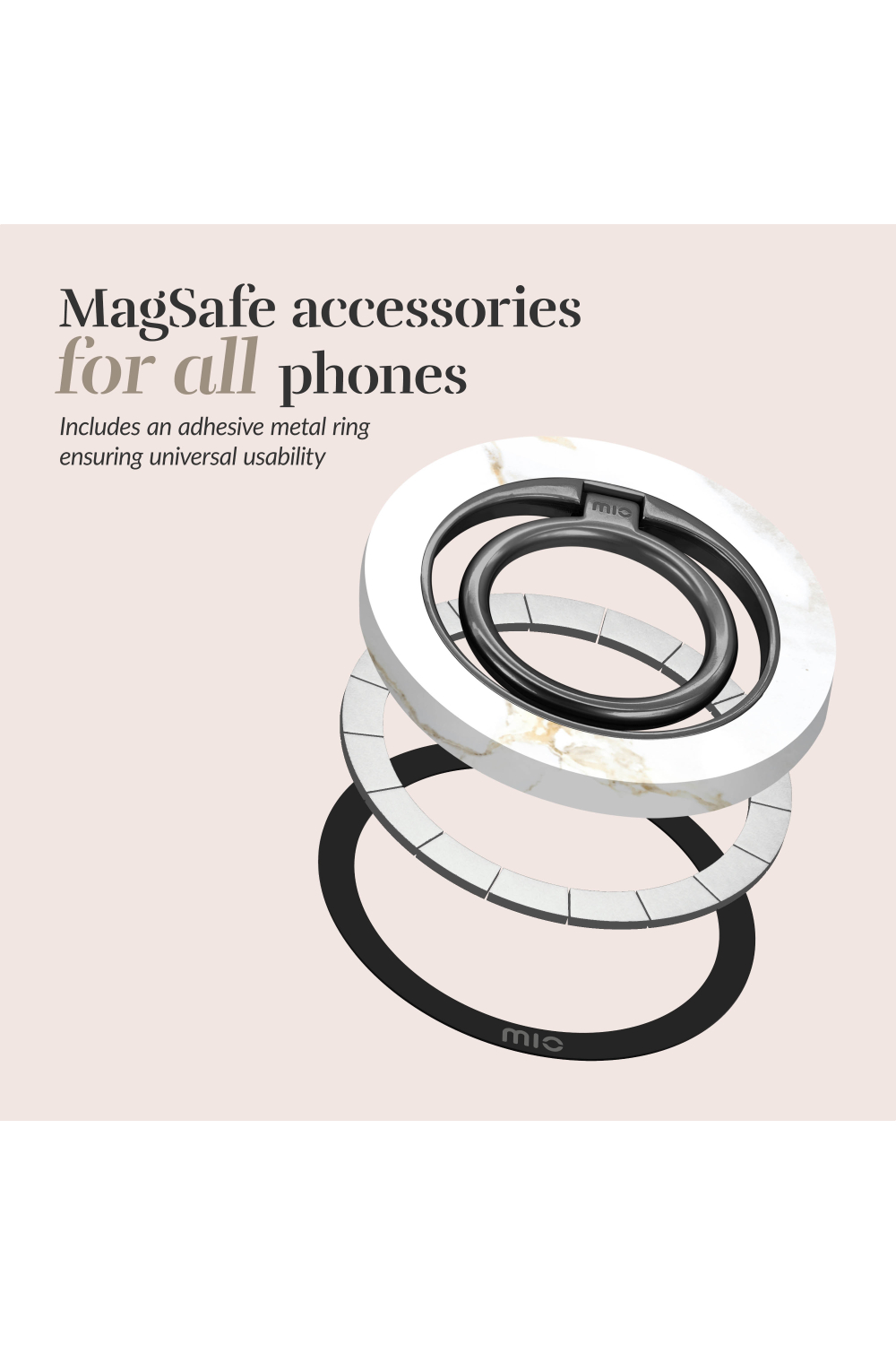 Mio By Mobilize Mio White Marble Magsafe Compatible Ring Holder - Afbeelding 5