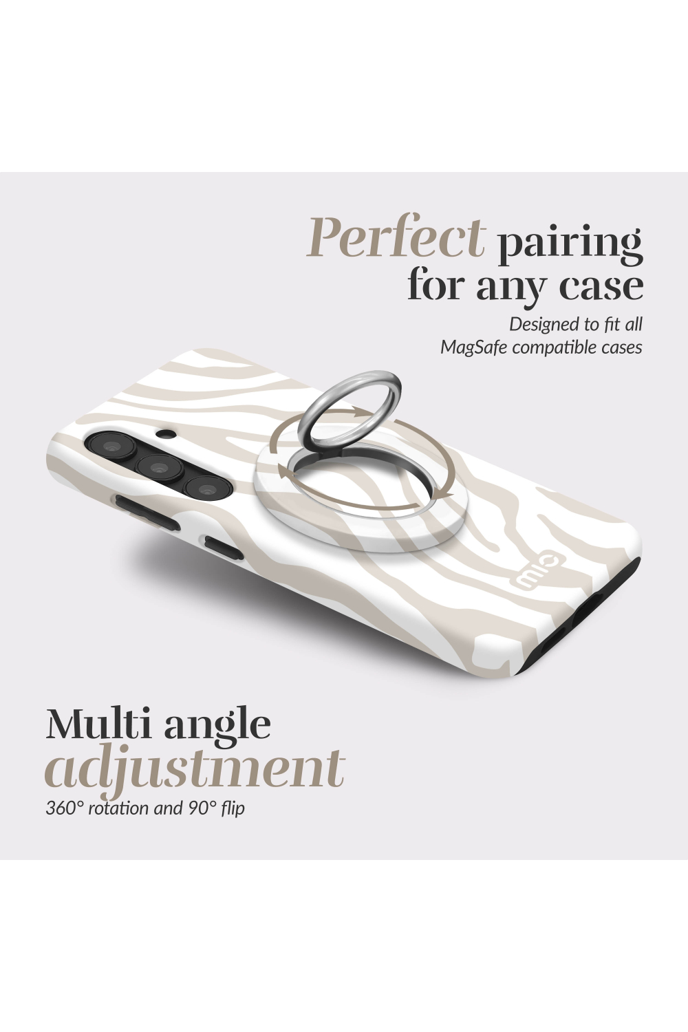 Mio By Mobilize Mio Sandy Zebra Magsafe Compatible Ring Holder - Afbeelding 3