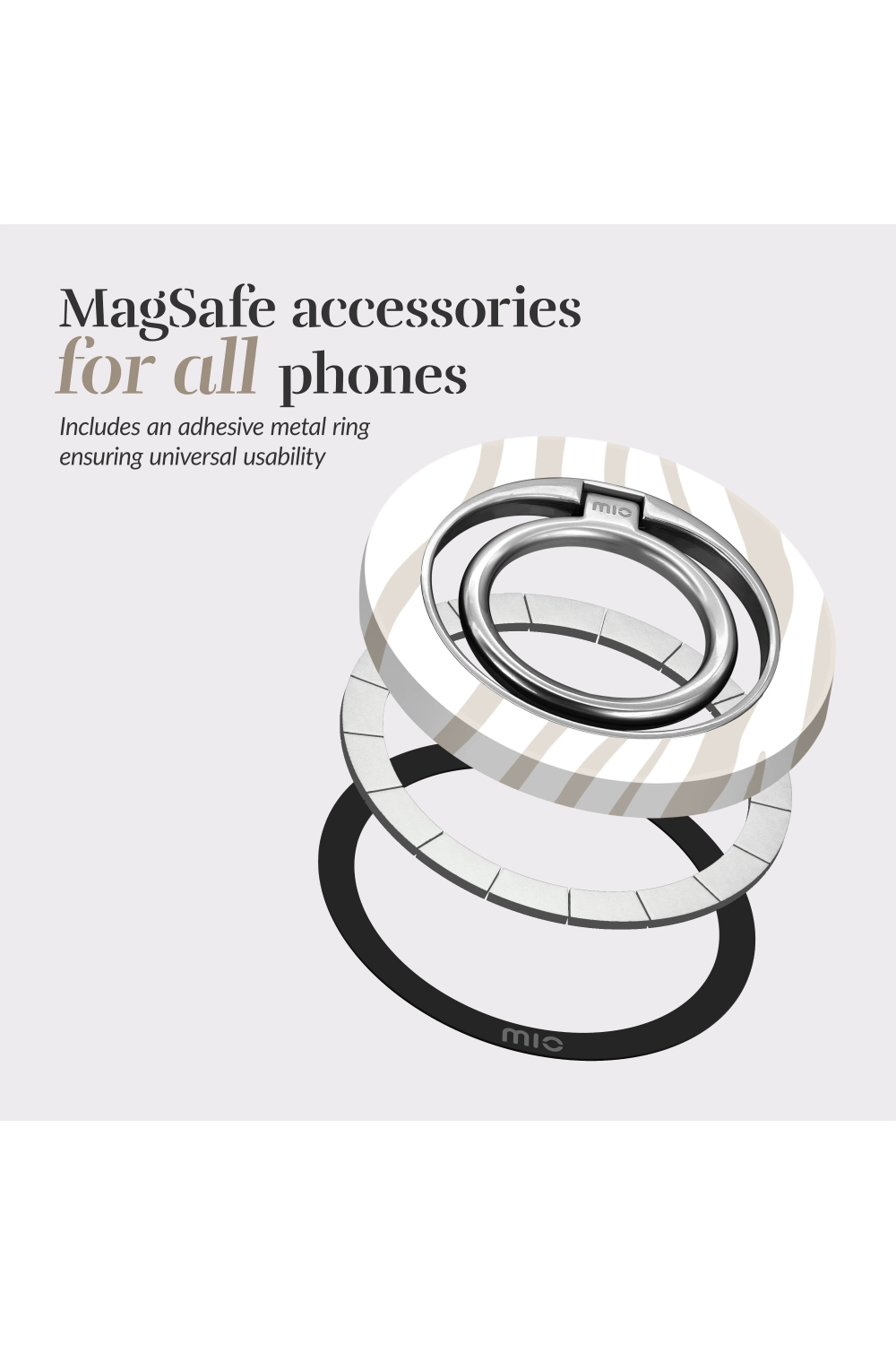 Mio By Mobilize Mio Sandy Zebra Magsafe Compatible Ring Holder - Afbeelding 5