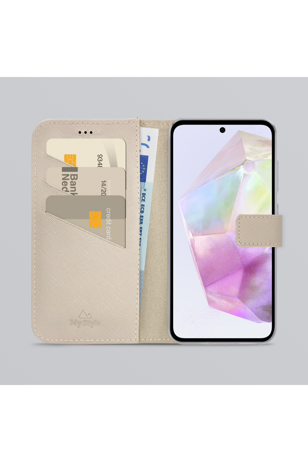 My Style Flex Wallet For Samsung Galaxy A35 5G Warm Taupe - Afbeelding 2