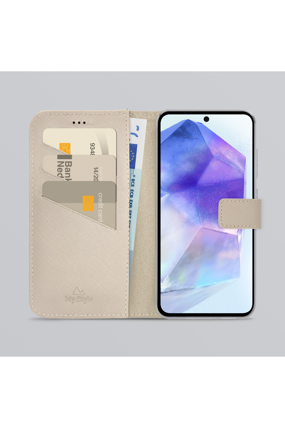 My Style Flex Wallet For Samsung Galaxy A55 5G Warm Taupe - Afbeelding 2