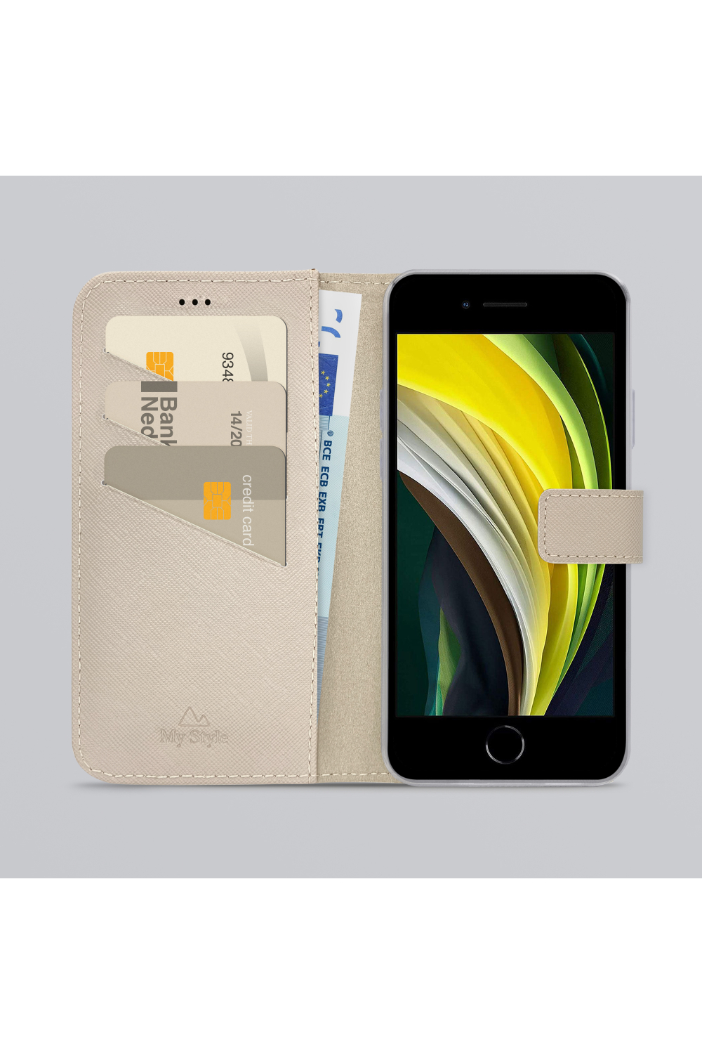 My Style Flex Wallet For Apple Iphone 6/6S/7/8/Se (2020/2022) Warm Taupe - Afbeelding 2