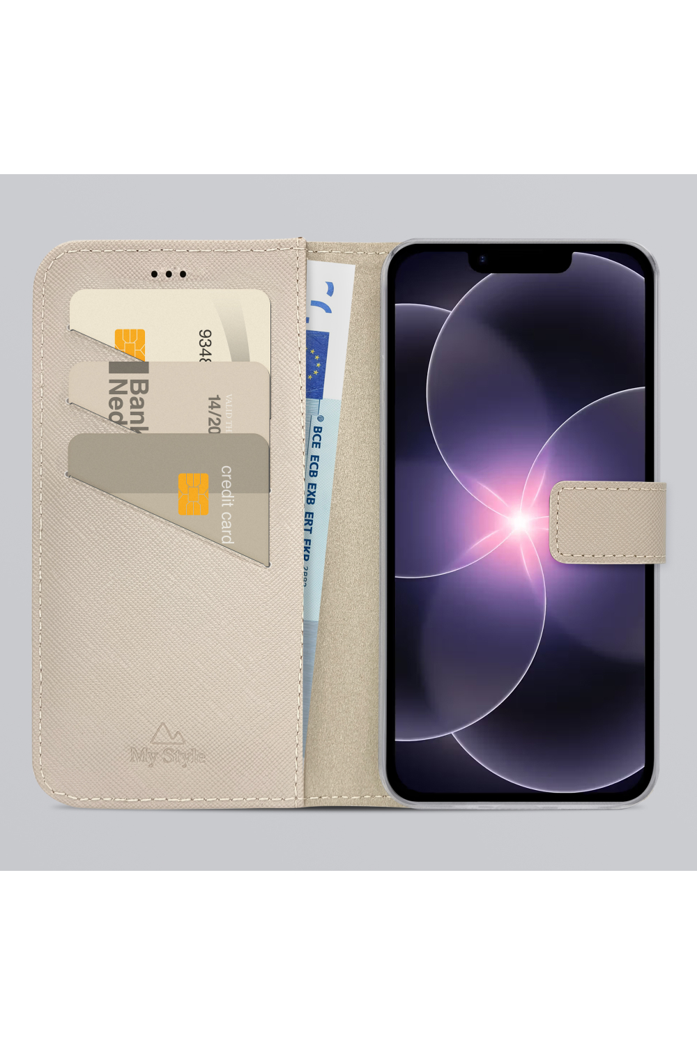 My Style Flex Wallet For Apple Iphone 16E/17E Warm Taupe - Afbeelding 2