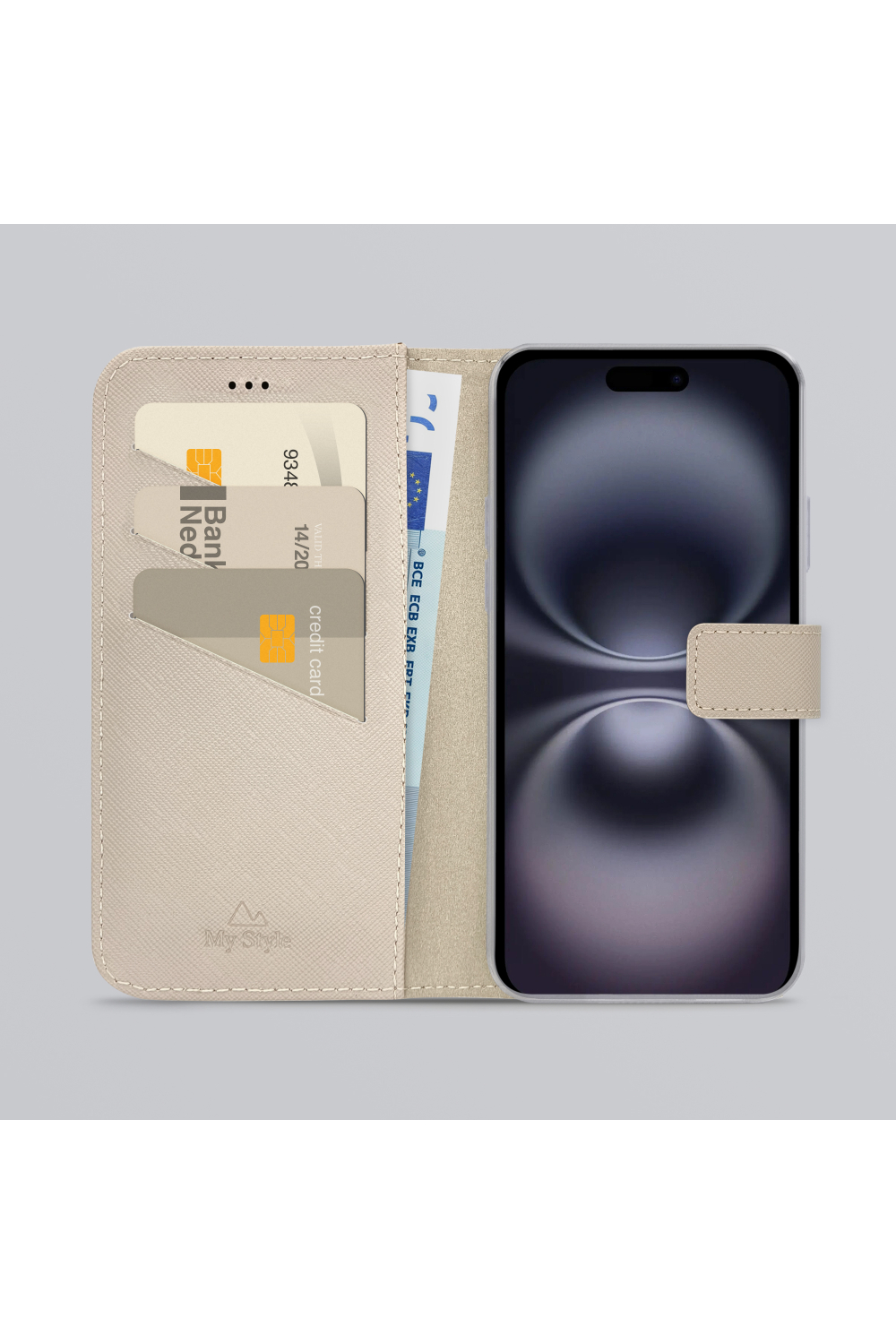 My Style Flex Wallet For Apple Iphone 16 Plus Warm Taupe - Afbeelding 2