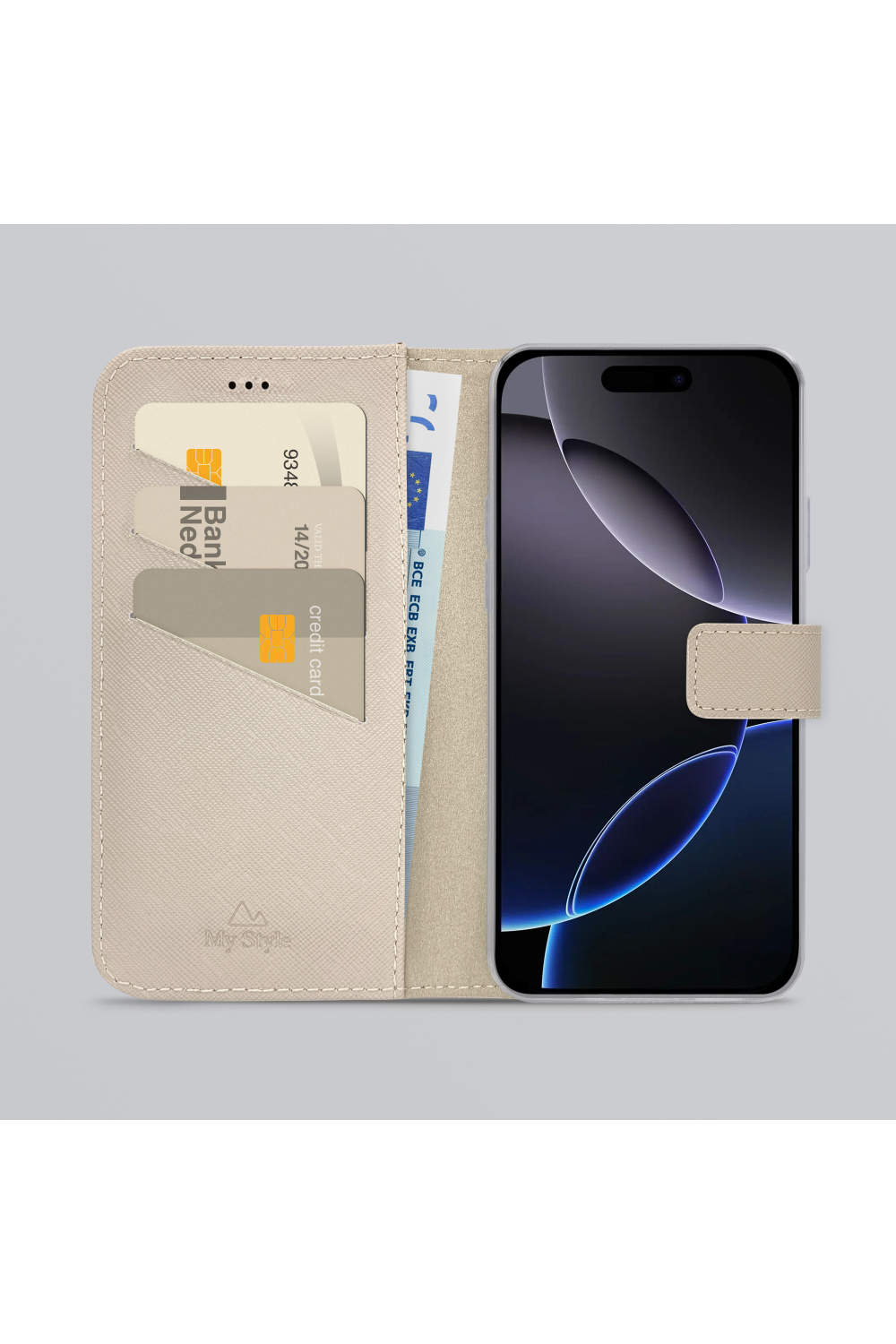 My Style Flex Wallet For Apple Iphone 16 Pro Max Warm Taupe - Afbeelding 2