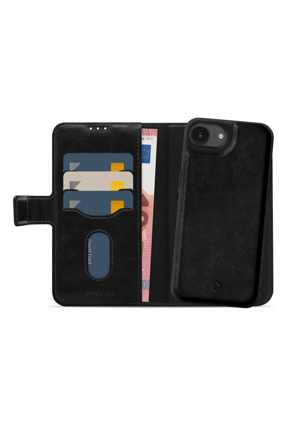 Mobilize 2In1 Magsafe Compatible Gelly Wallet Case Apple Iphone 16E/17E Black