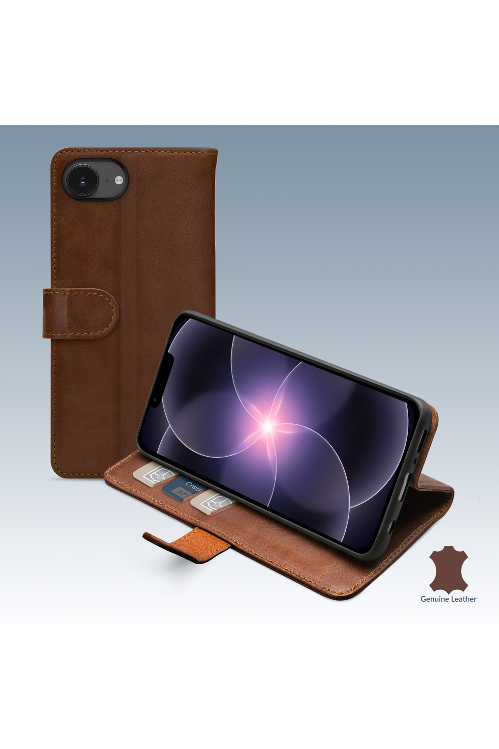 Mobilize Leather Wallet Apple Iphone 16E/17E Brown