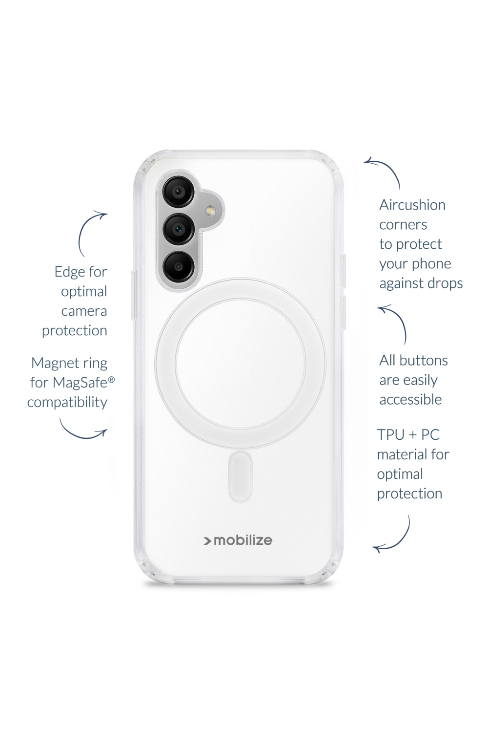 Mobilize Magsafe Compatible Naked Protection Case For Samsung Galaxy A26 5G Clear - Afbeelding 3
