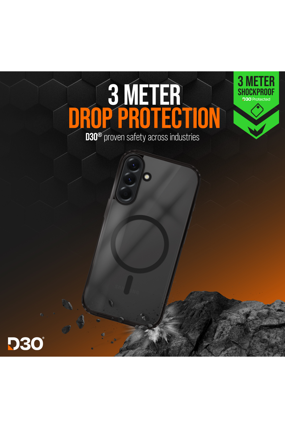 Striker X-Core - D3O Xtreme Impact Mag Case - Black - Samsung A36 5G/A56 5G - Afbeelding 3