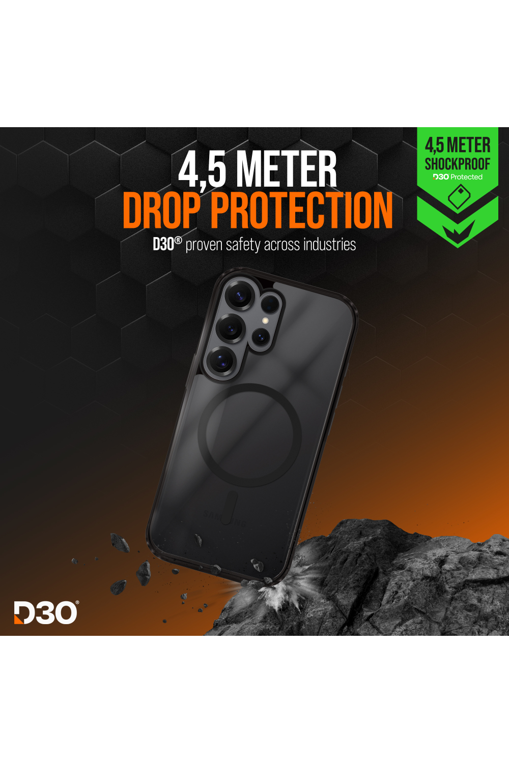 Striker X-Core - D3O Xtreme Impact Mag Case - Black - Samsung S25 Ultra 5G - Afbeelding 3