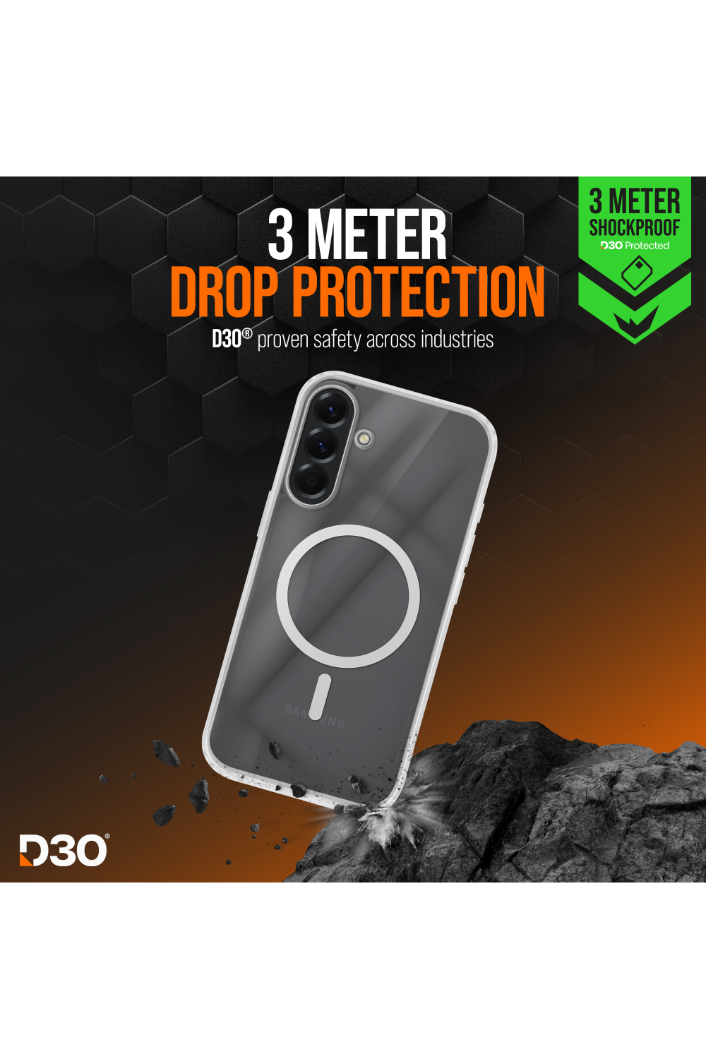 Striker X-Core - D3O Xtreme Impact Mag Case - Clear - Samsung A36 5G/A56 5G - Afbeelding 3