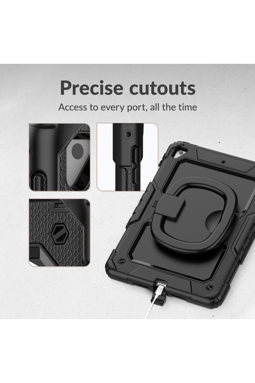 Mobilize Rotating Defender Case Stand Function For Samsung Galaxy Tab S10 Fe 11/S10 Lite Black - Afbeelding 5