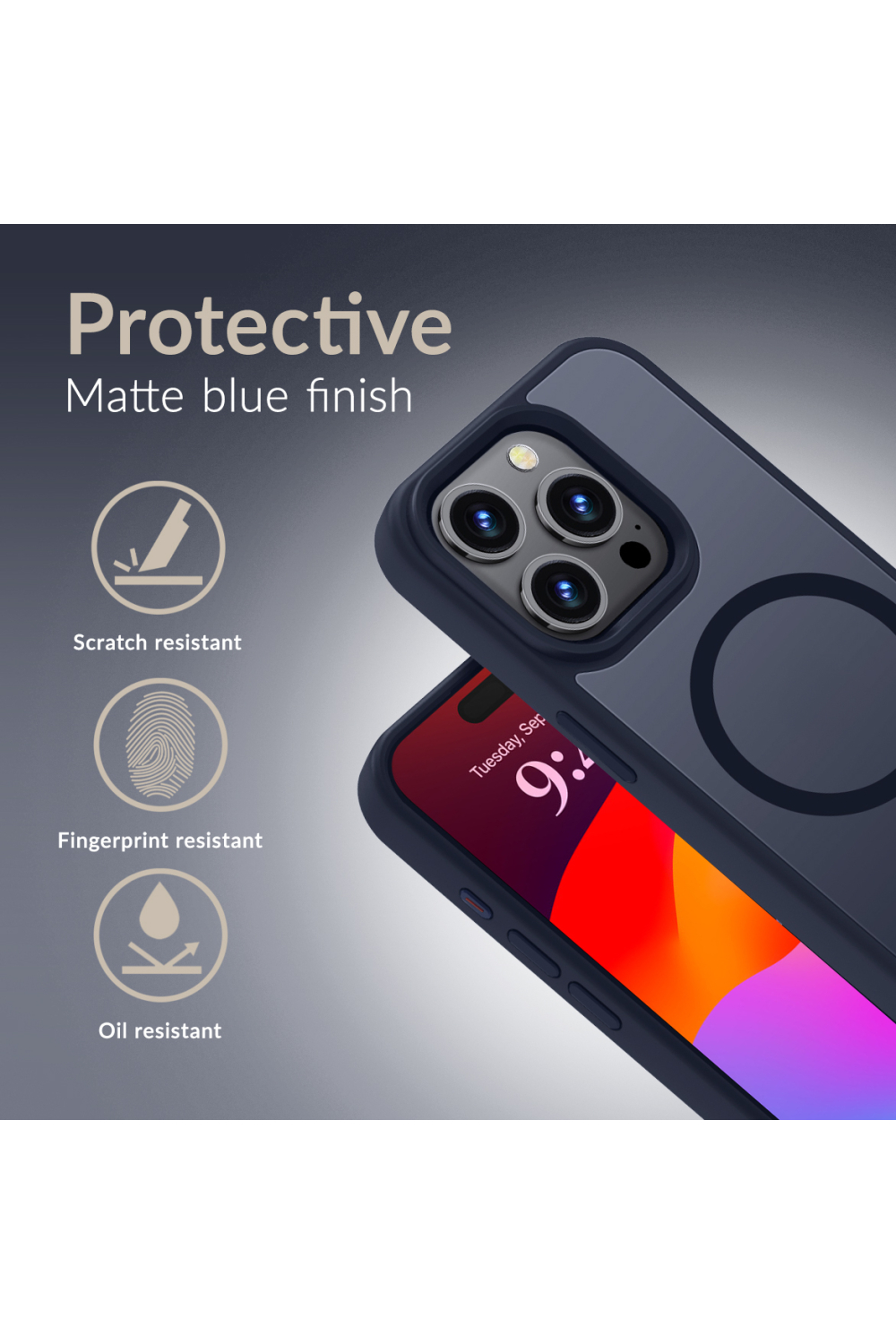 Mobilize Magsafe Compatible Hybrid Pro Case Apple Iphone 16 Pro Max Blue - Afbeelding 2